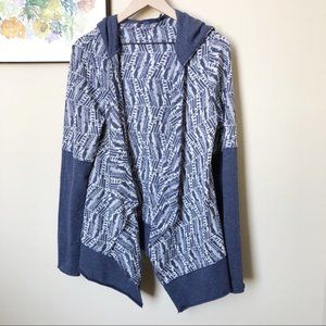 Prana Waterfall Open Cardigan Hoodie Size Large
